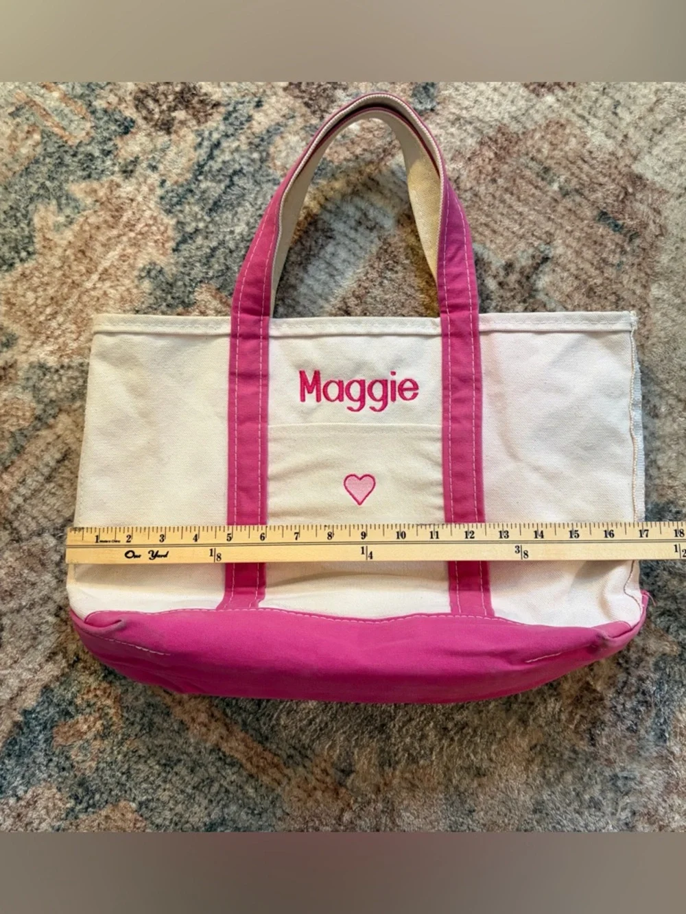 LL Bean Boat & Tote small pink open top pocket